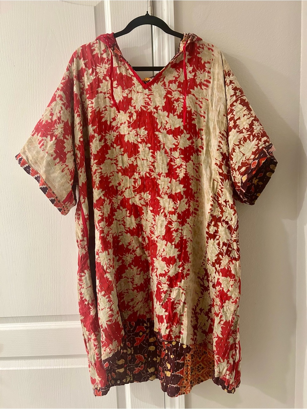 Kantha Floral Hoodie Dress-One Size - Picture 7 of 10